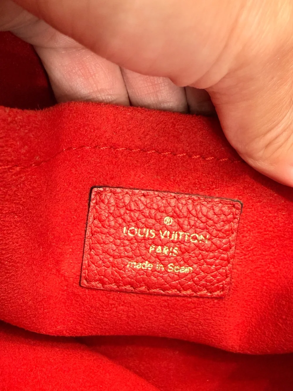 Louis Vuitton Saint Placide brown monogram with red trim